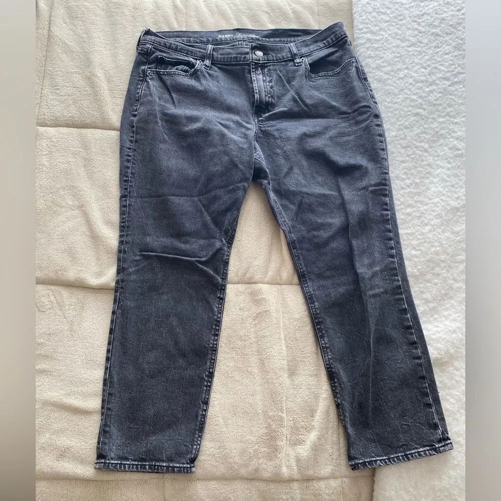Old Navy Black Denim Mid-Size Boyfriend Jeans Size 12